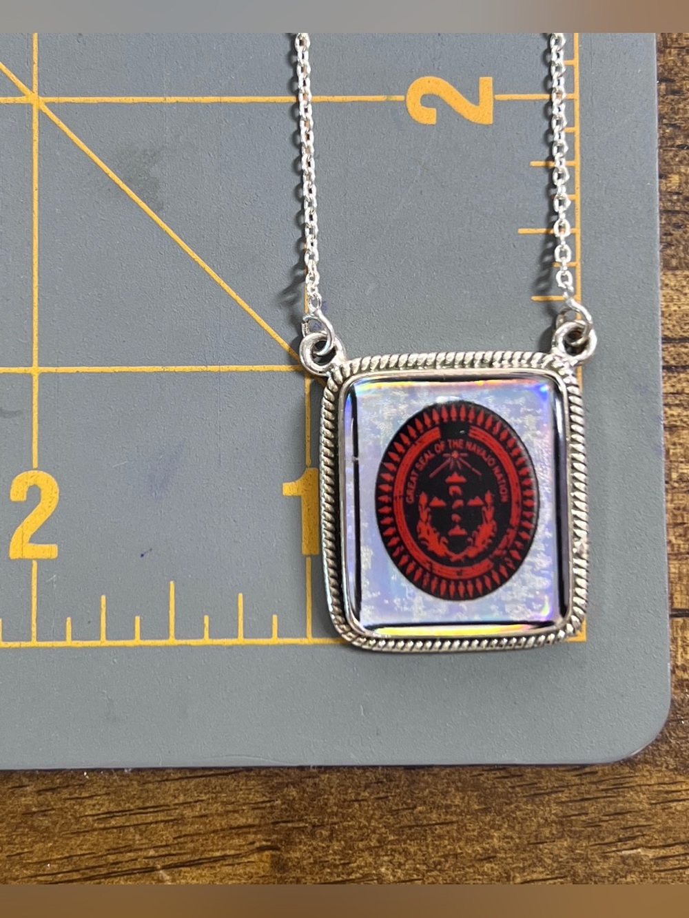 Southwestern Navajo Nation Picture Sterling Silver 925 Necklace - Picture 5 of 7